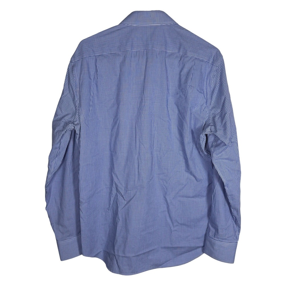 J.Crew Thompson Flex‎ Wrinkle Free Dress Shirt Large Blue Gingham Check Mens - Picture 3 of 10